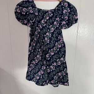 Crewcuts Navy and Purple Floral Kids Dress